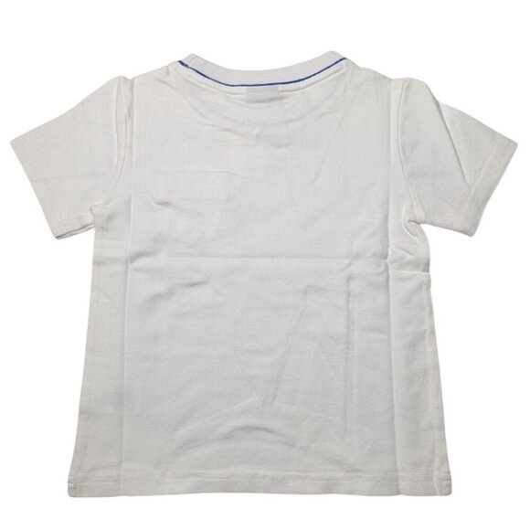 Janie and Jack White T-Shirt Boys Size 3 100% Cotton Pocket Coastal Blue NWT - Picture 5 of 7